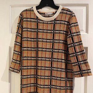 Zara Midi Three Quarter Sleeves Knit Dress Size Small